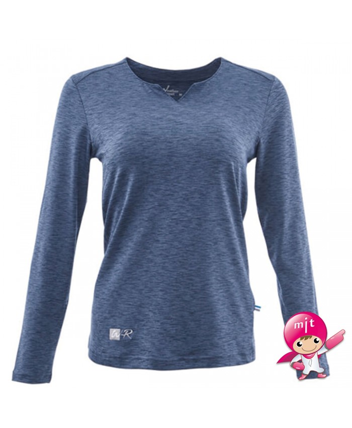 WJ4204-01 Women's Suction and discharge antibacterial V-neck long-sleeved T-shirt