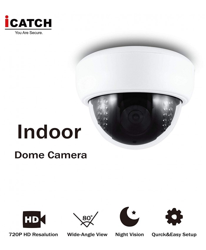 iCATCH Indoor Smart Surveillance Camera with Night Vision,HD-SDI, 720P Home Security Camera for Pet Baby Monitor